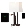 Blaire 2 - light modern farmhouse metal led table lamp with usb charging port - Tuesday Morning - Table Lamps