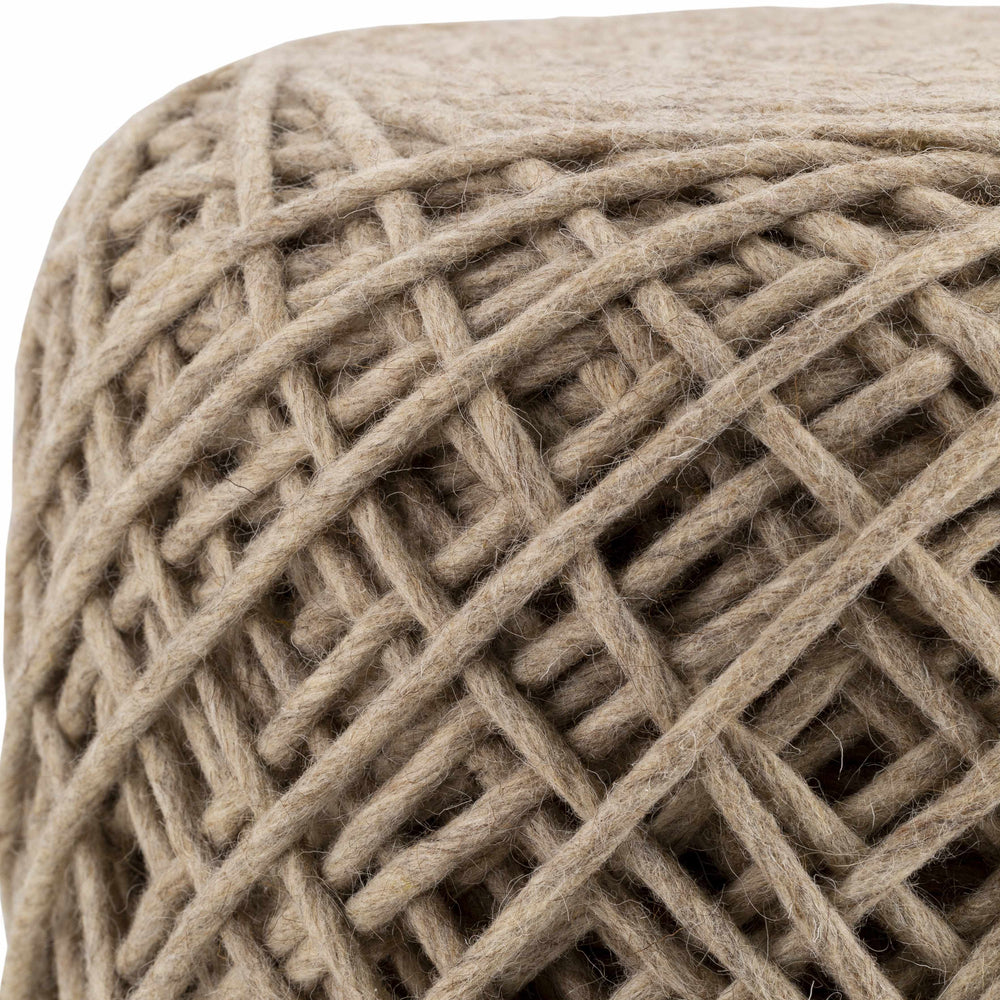 Bellingen Gray Handwoven Textured Pouf