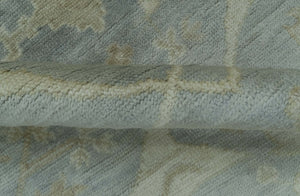 Blue And Beige Traditional Oushak Design Hand Knotted 6x9 wool area rug
