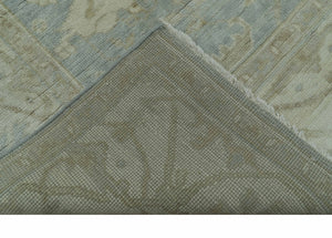 Blue And Beige Traditional Oushak Design Hand Knotted 6x9 wool area rug