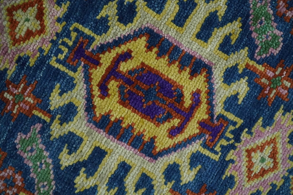 Blue and Beige Traditional Turkish Design Wool Hand Knotted Multi Sizes Area Rug