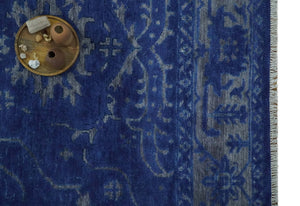 Blue and Gray Hand knotted Oriental Oushak Multi Size wool Area Rug
