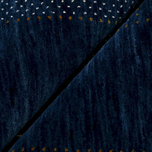 Blue And White Center Pattern Design Hand Loomed Wool Area Rug