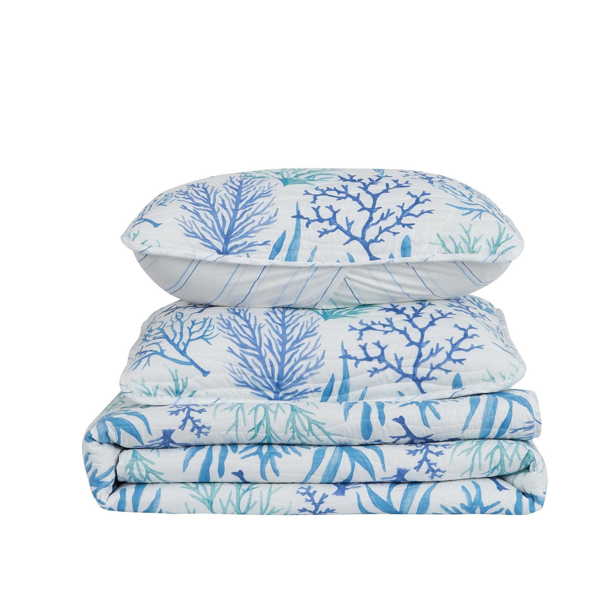 Blue coral quilt - amelia island - Tuesday Morning - Quilts & Comforters
