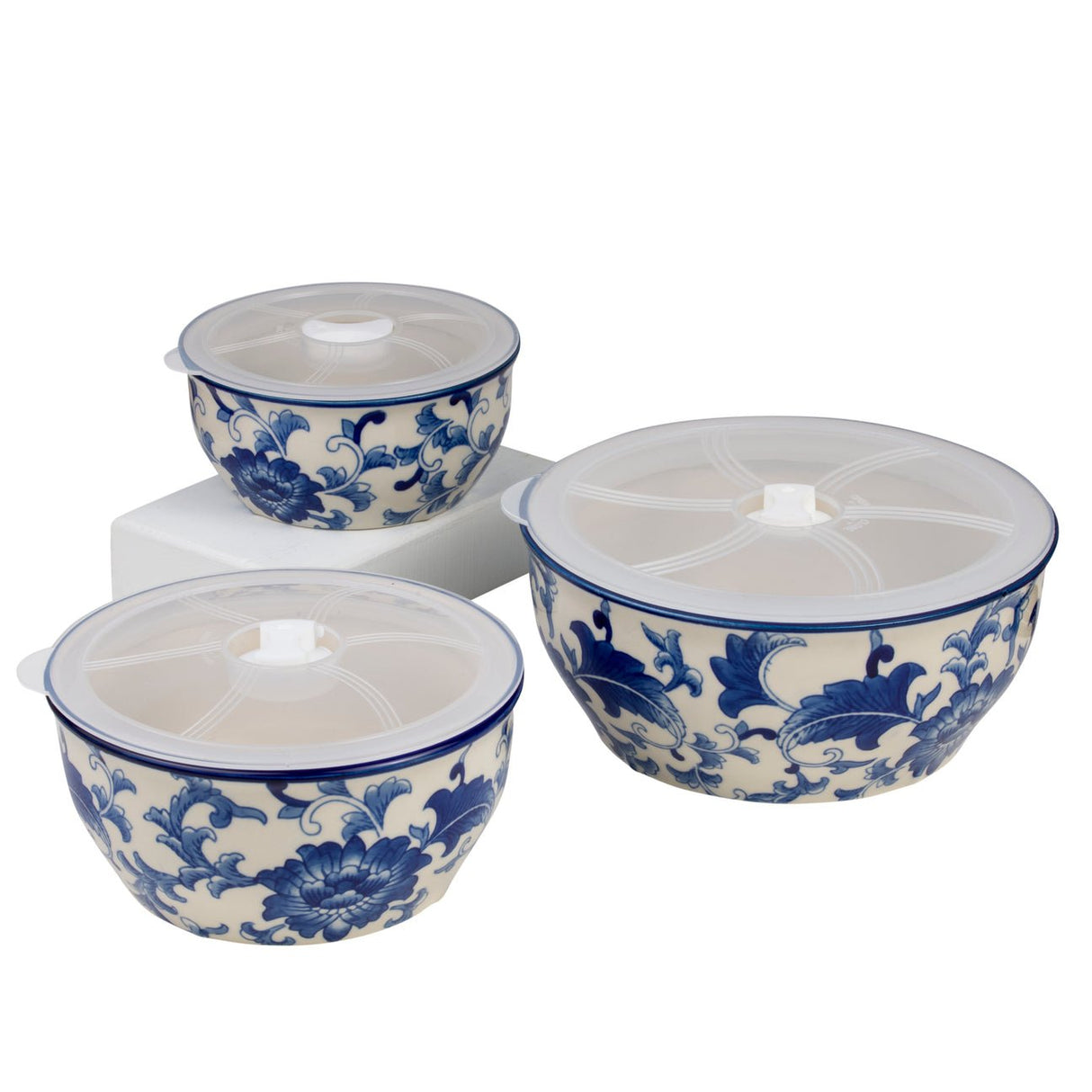 Blue Garden Chinoiserie 3 - Piece Storage Bowls Set - Tuesday Morning - Bowls