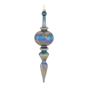 Blue Irredescent Glass Finial Drop Ornament (Set of 6) - Tuesday Morning - Decorative Objects