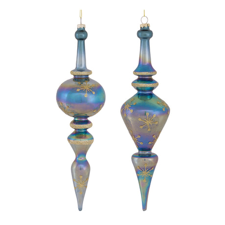 Blue-Irredescent-Glass-Finial-Drop-Ornament-(Set-of-6)-Christmas-Ornaments