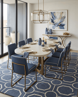 Blue Modern Style Hand Tufted Wool Area rug