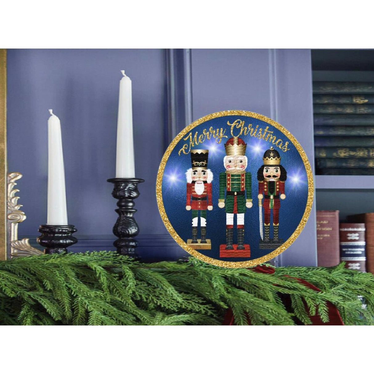 Blue Nutcracker Merry Christmas Sign