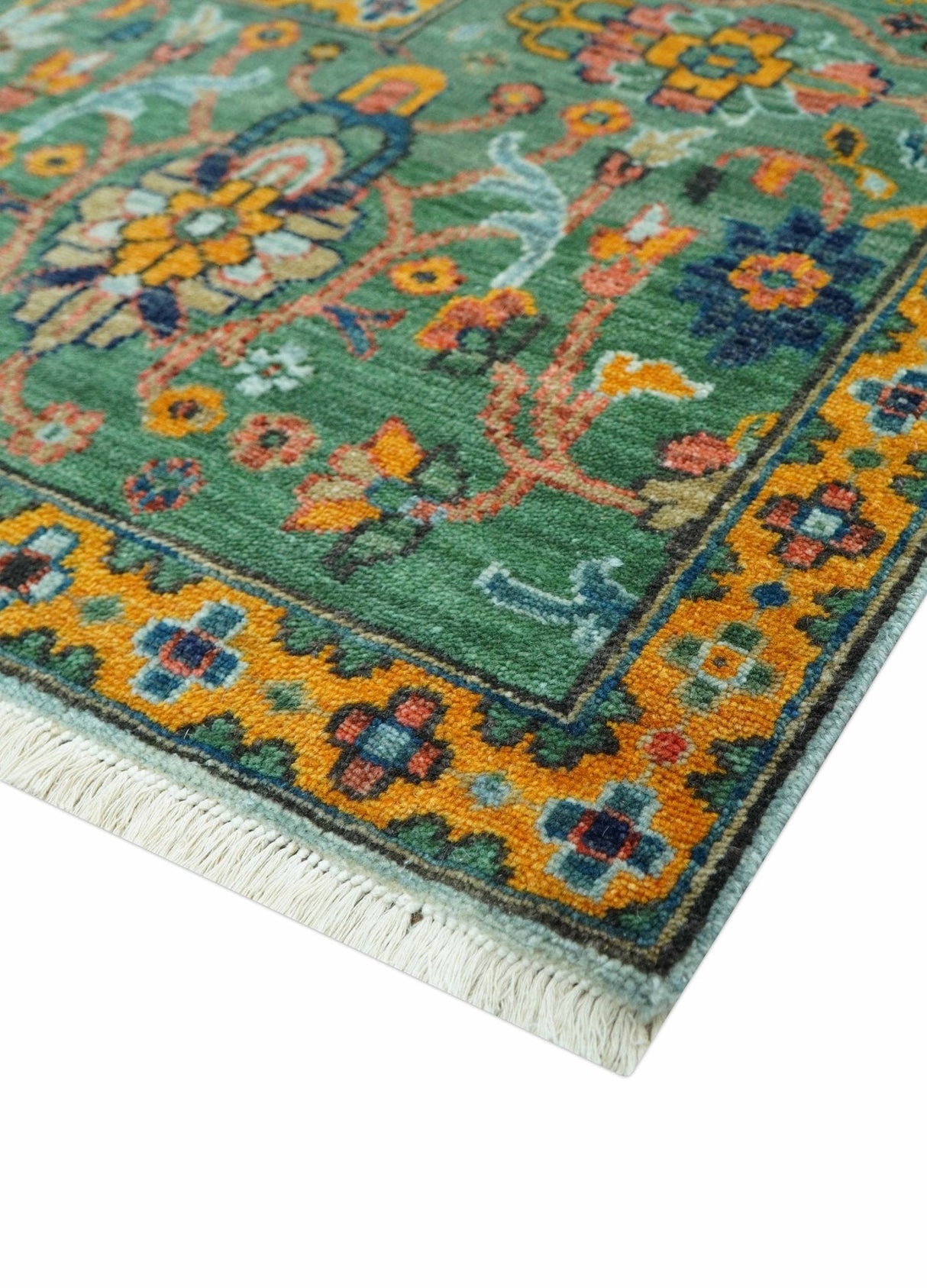 Blue Traditional Turkish knot fine 9.6x12 Hand knotted Wool Area Rug