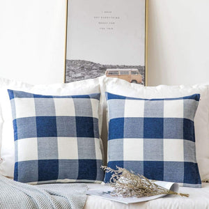 Set of 2 buffalo-check throw pillow covers  size 18"x18"