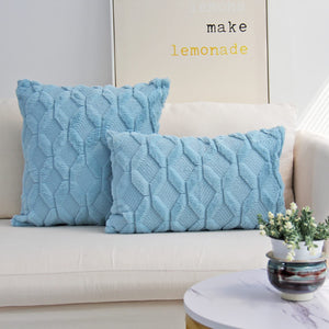 Pack of 2 bundle One 18"x18" with a matching color of one 12"x20" Square and rectangle combo set throw pillow covers with inserts