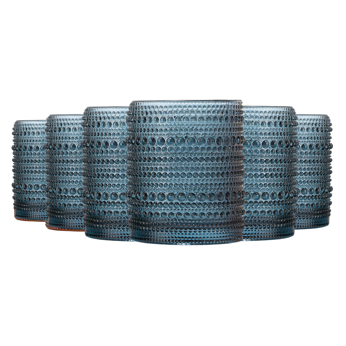 Tonal Hobnail Lowball Glassware, Set of 6
