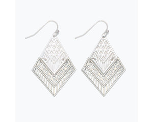 Hinged Silver Filigree Earrings – Matte and  Shiny Finish