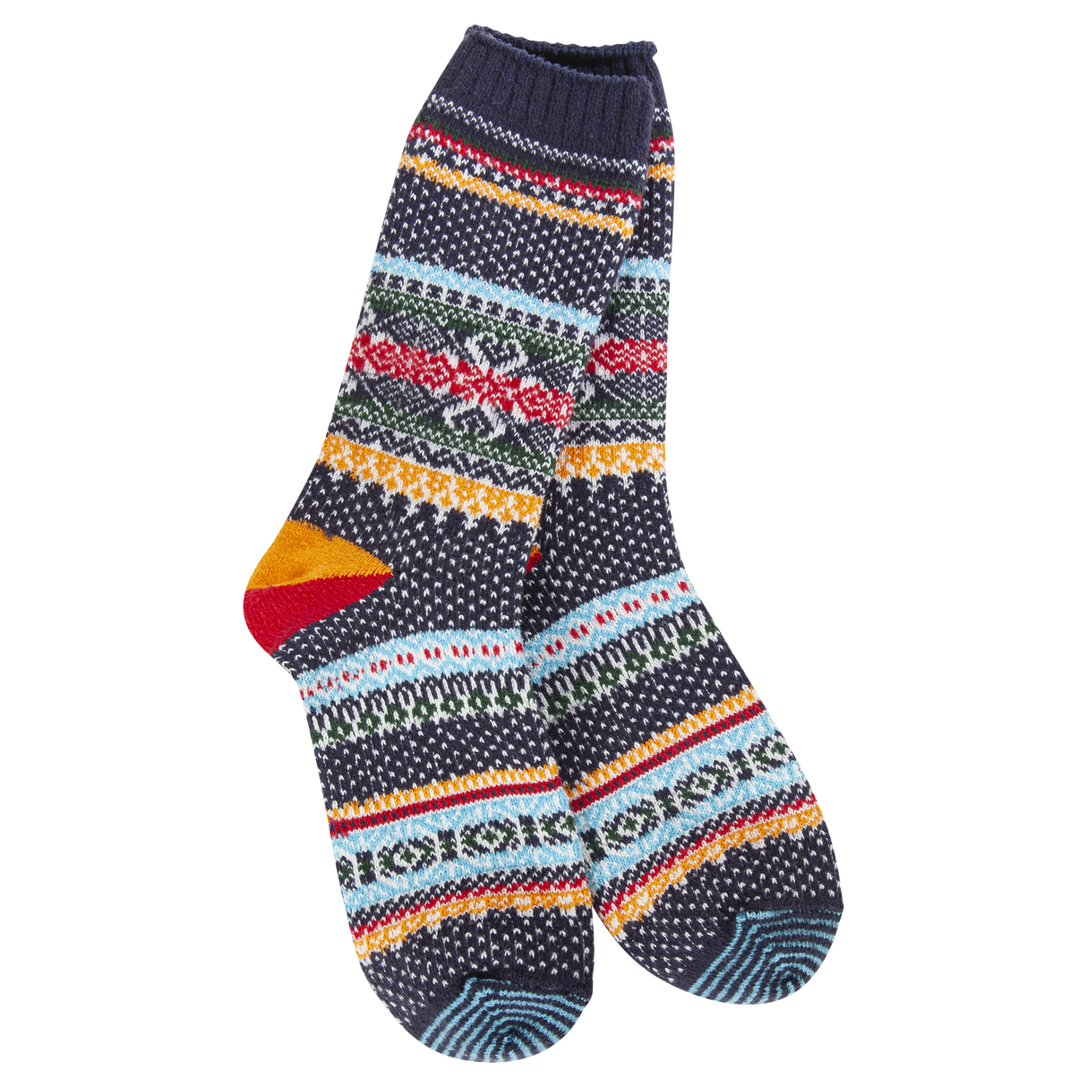 Holiday Seasonal Crew- Navy Multi