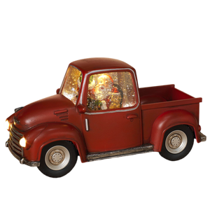 Lighted Spinning Water Globe Truck with Santa Driving