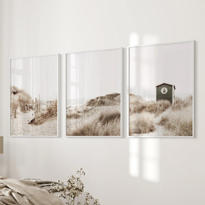 Minimalist Coastal Gallery Wall. Beige Beach Decor Set