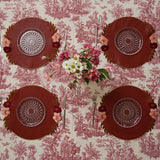 JASMINE DARK ORANGE ROUND FAUX LEATHER PLACEMAT