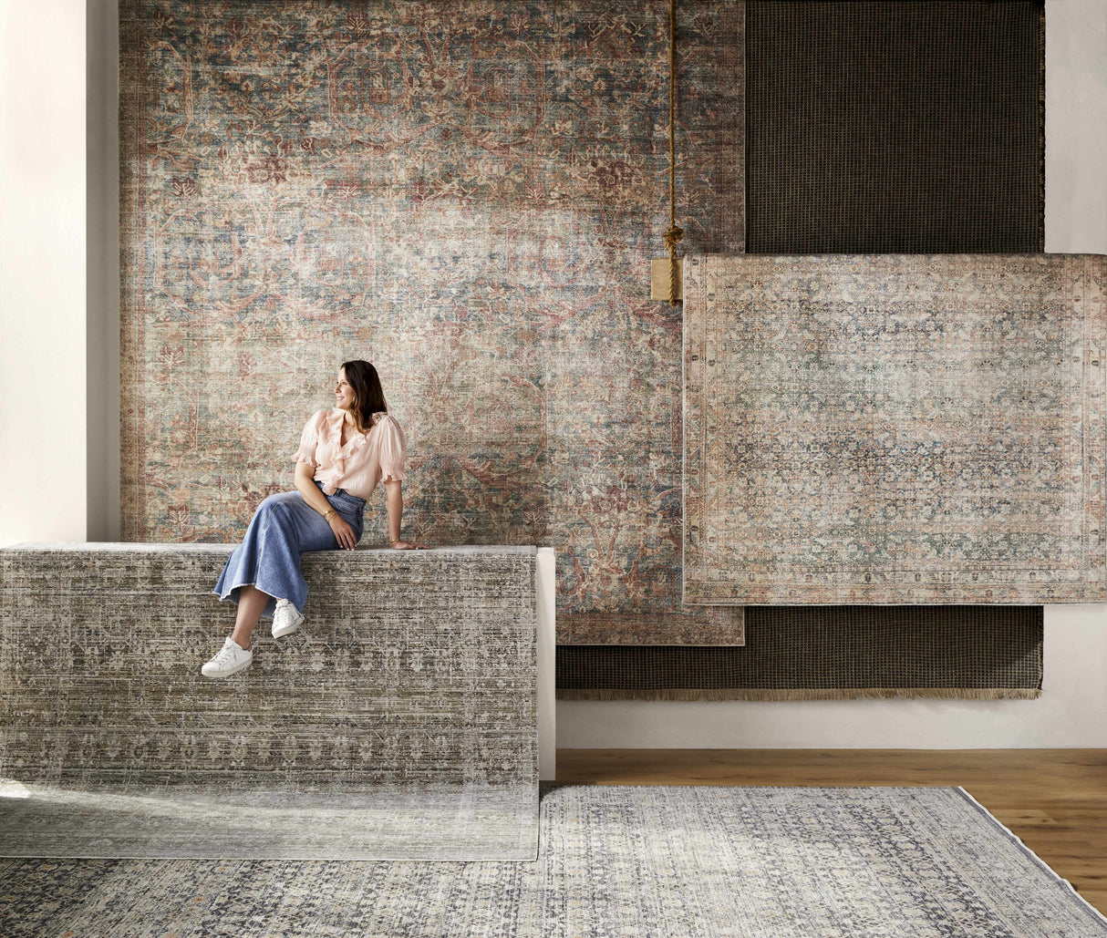 Margaret Navy Washable Rug - Becki Owens x Livabliss