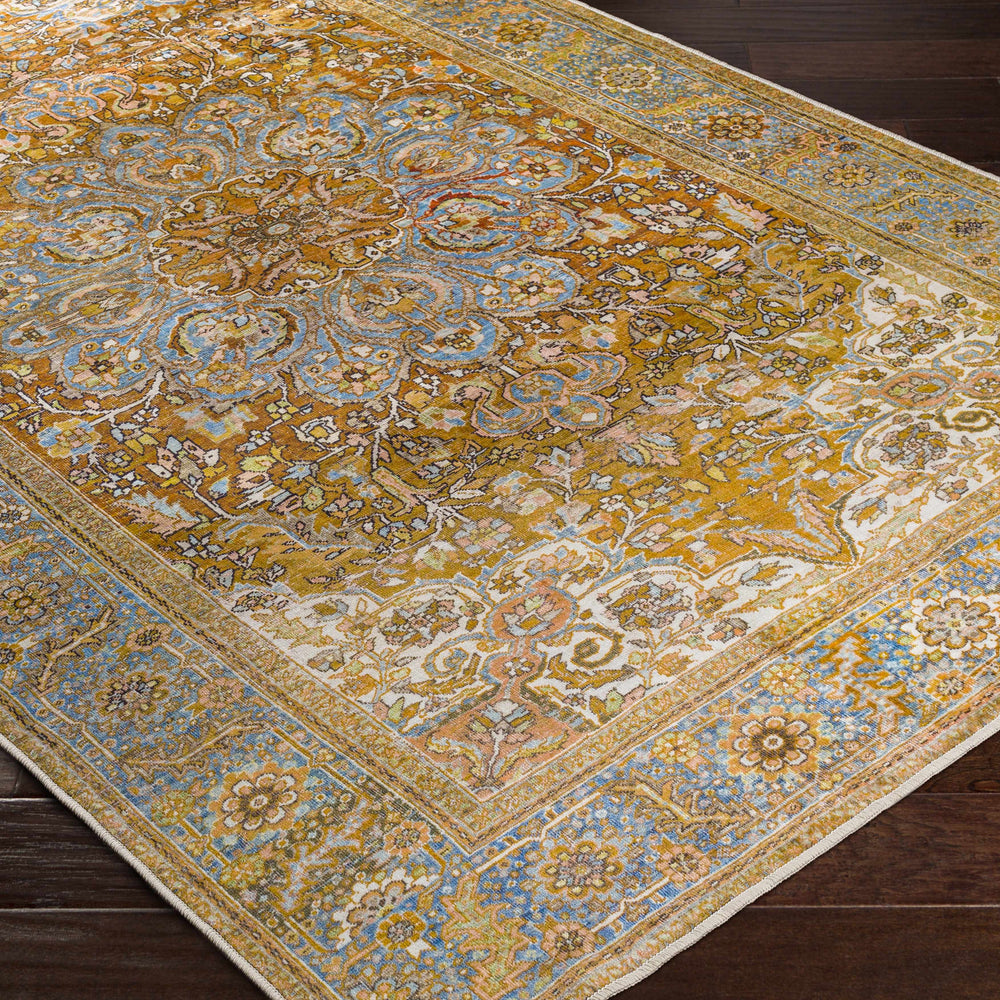 Bonbon Mustard & Blue Washable Rug