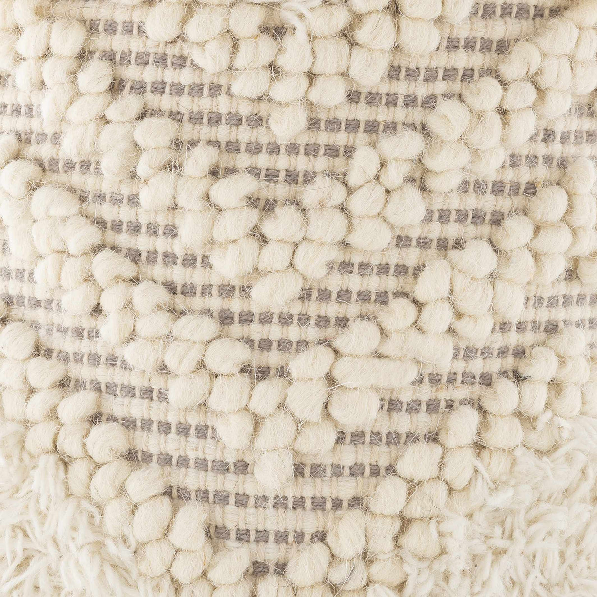 Bordon Ivory Textured Pom-Pom Stool