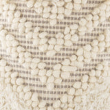 Bordon Ivory Textured Pom-Pom Stool