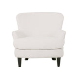 Boucle Fabric Upholstered Accent Chair with Ottoman - Accent Chairs