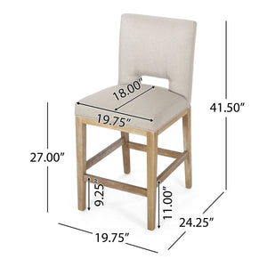 27 Inch Counter Stools, Set of 2, Fabric