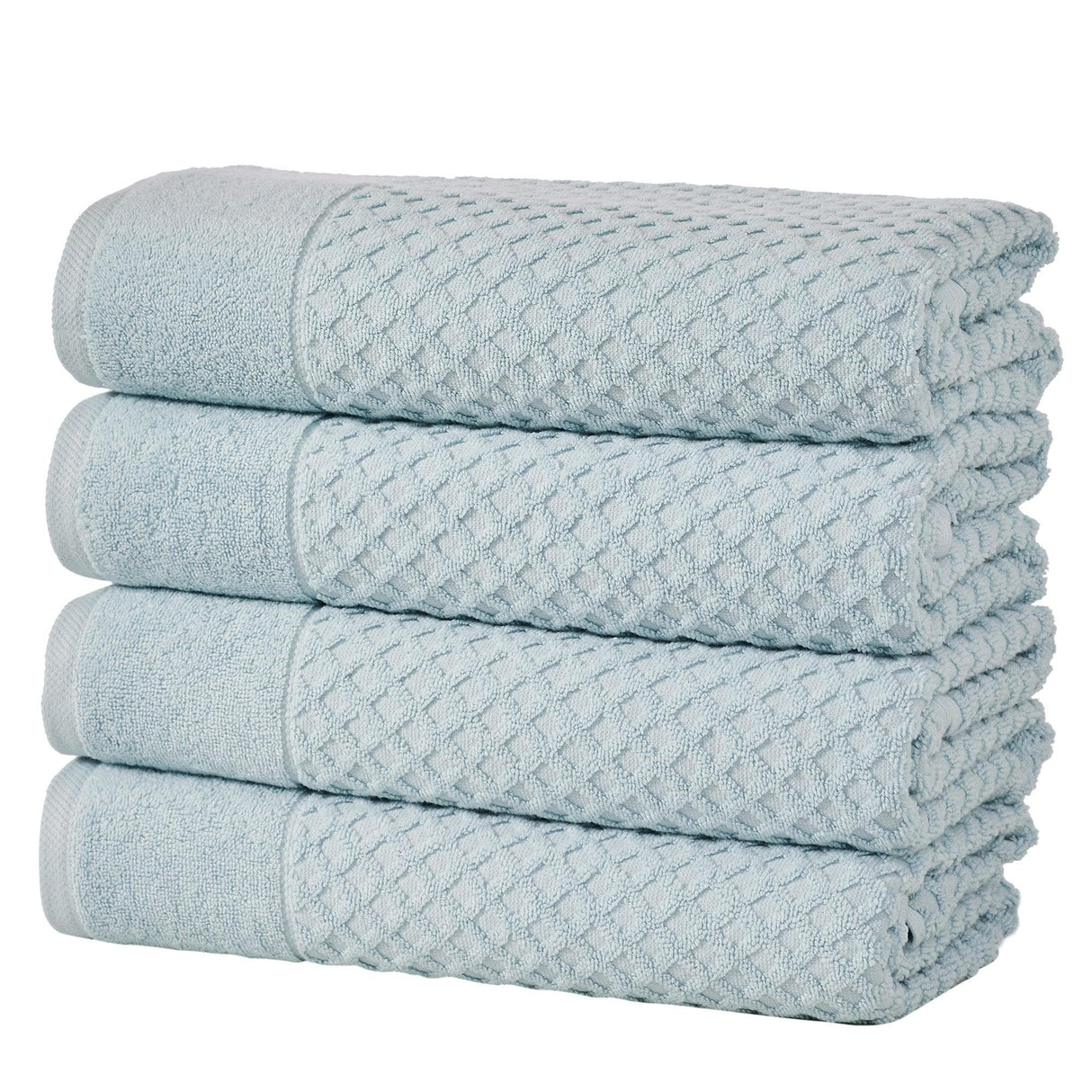Cotton diamond waffle weave bath towel set - grayson collection