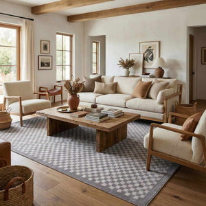 Gaiwan Cream Gray Washable Area Rug