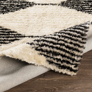 Aberchirder Ivory&Black Diamond Plush Rug - Clearance