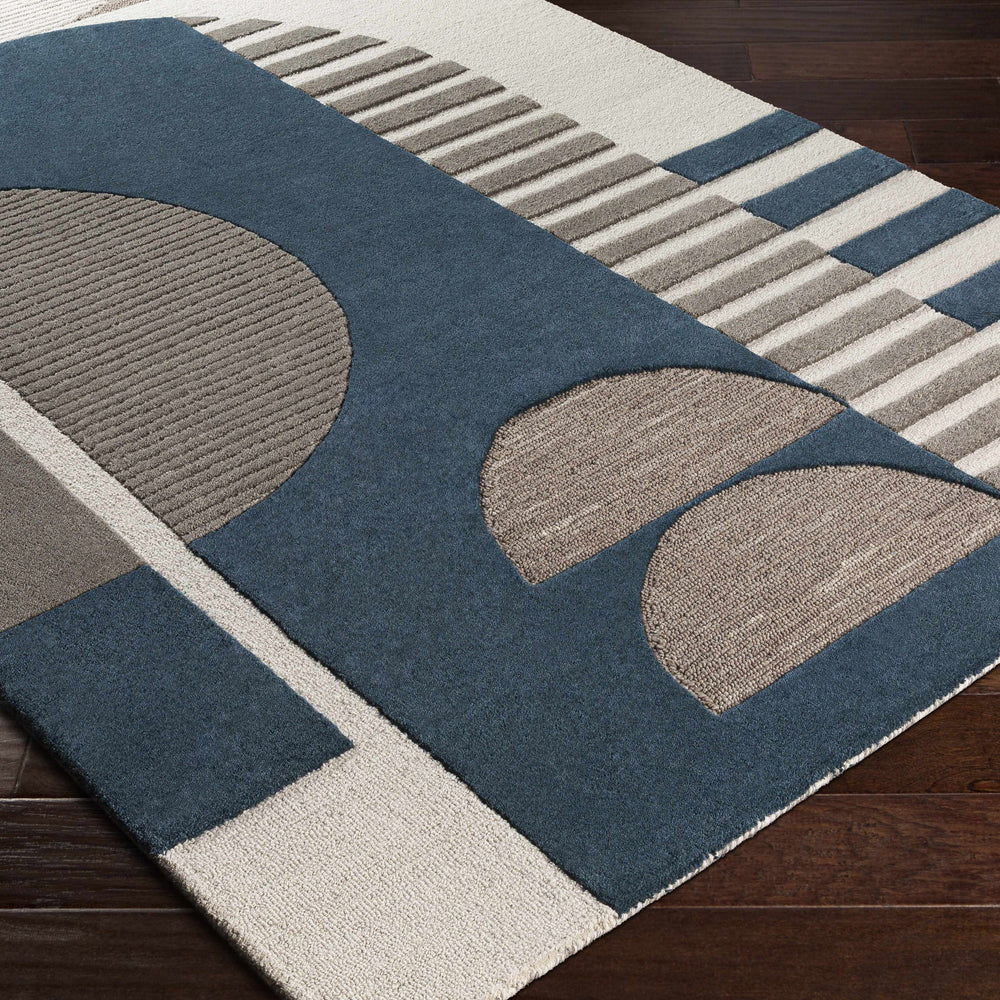 Brooklyn Blue&Gray Modern Wool Rug