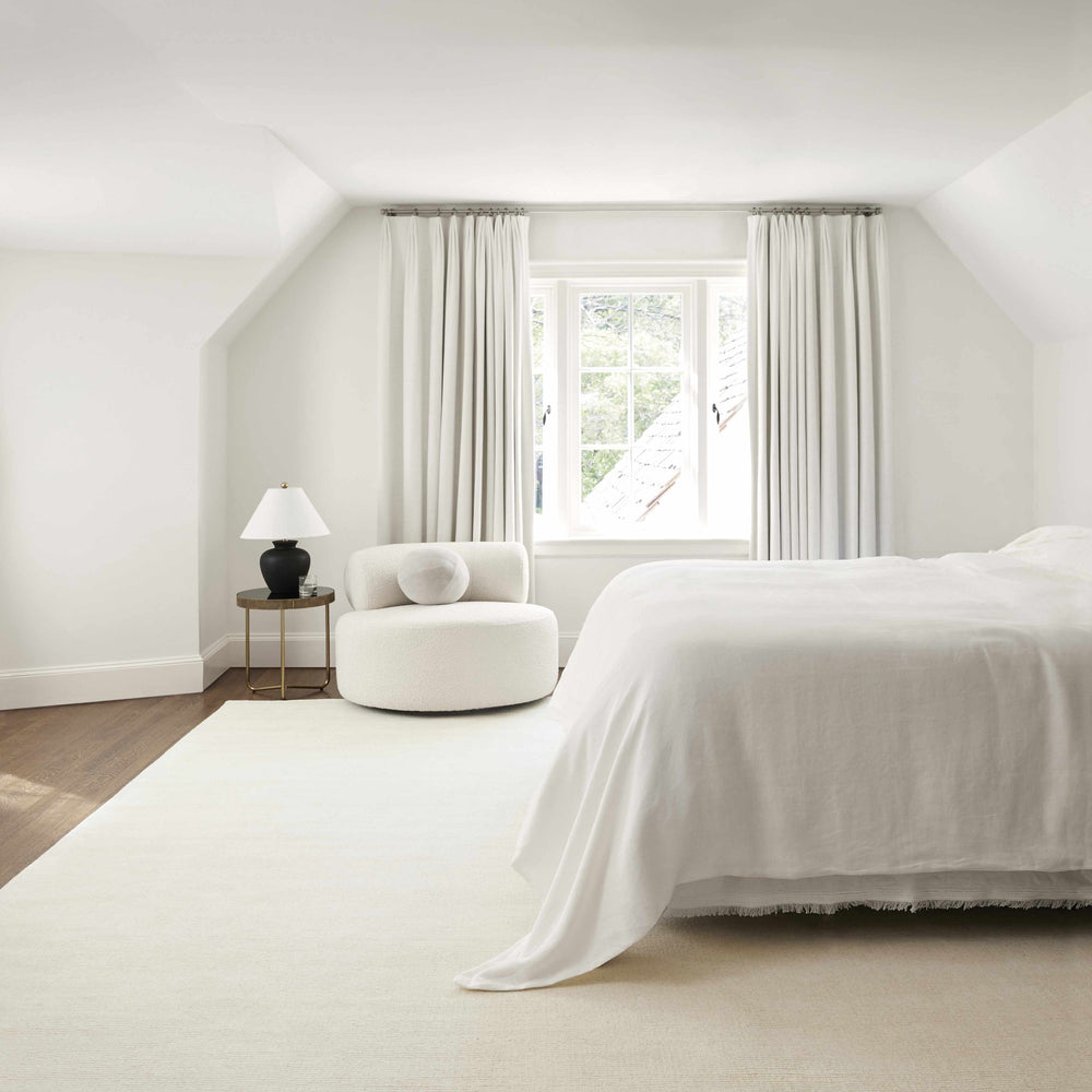 Brockton Solid Light Beige Wool Rug