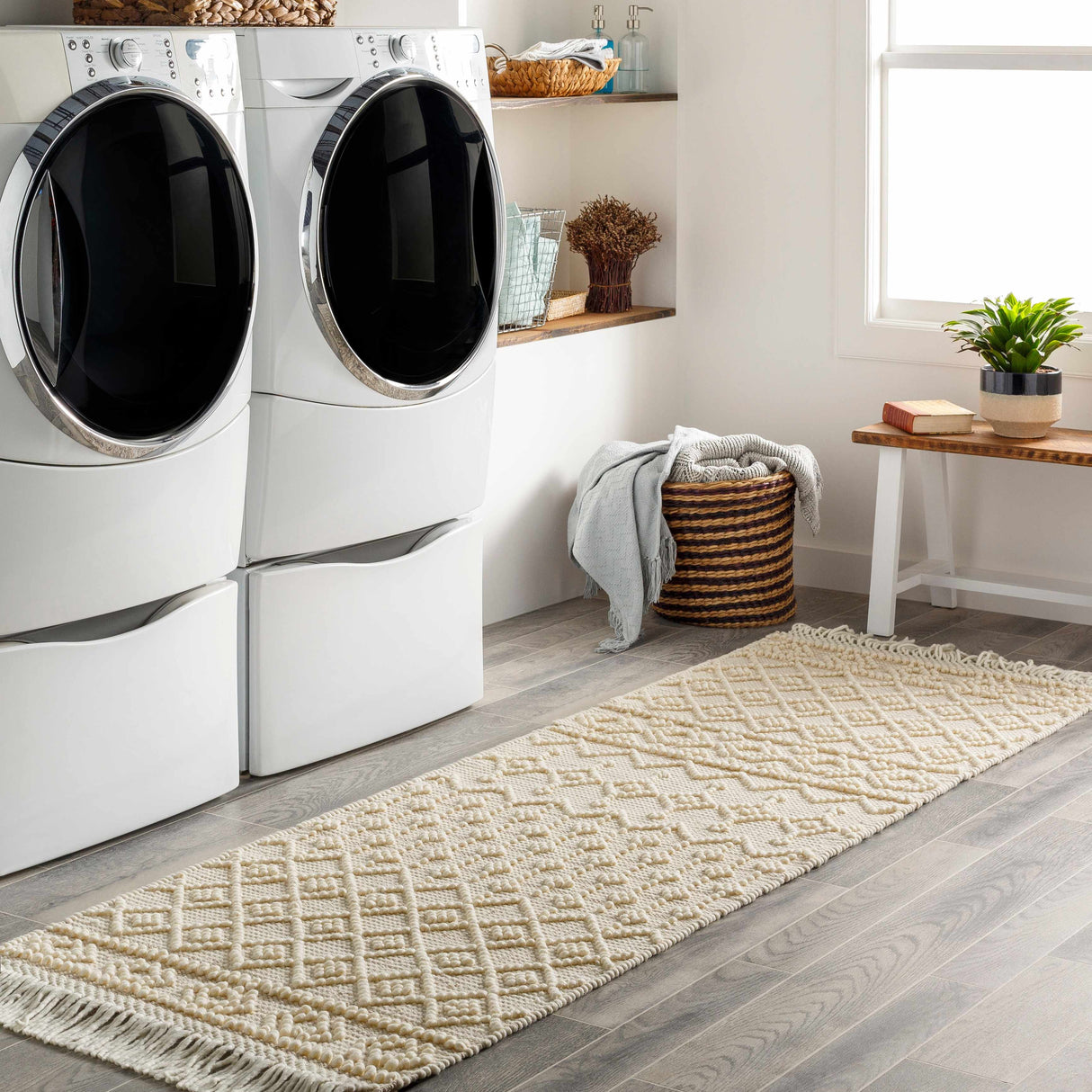Brothers Beige Wool&Cotton Rug - Clearance