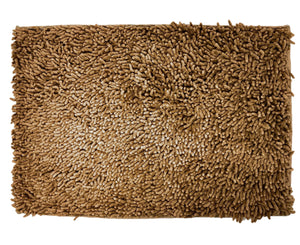 DaDa Bedding Coffee Brown Shaggy Soft Chenille Noodle Carpet Rug Bath Mat