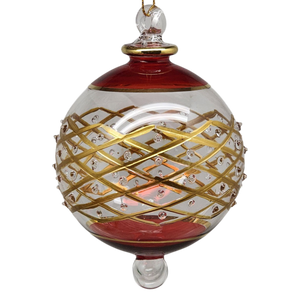 Crossed Lattice Stipple Ball - Red