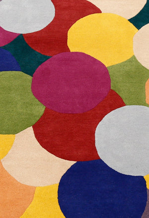 Bubbles Modern Style Multicolor Hand tufted Wool Area Rug