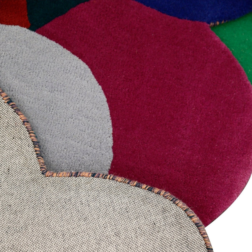 Bubbles Modern Style Multicolor Hand tufted Wool Area Rug