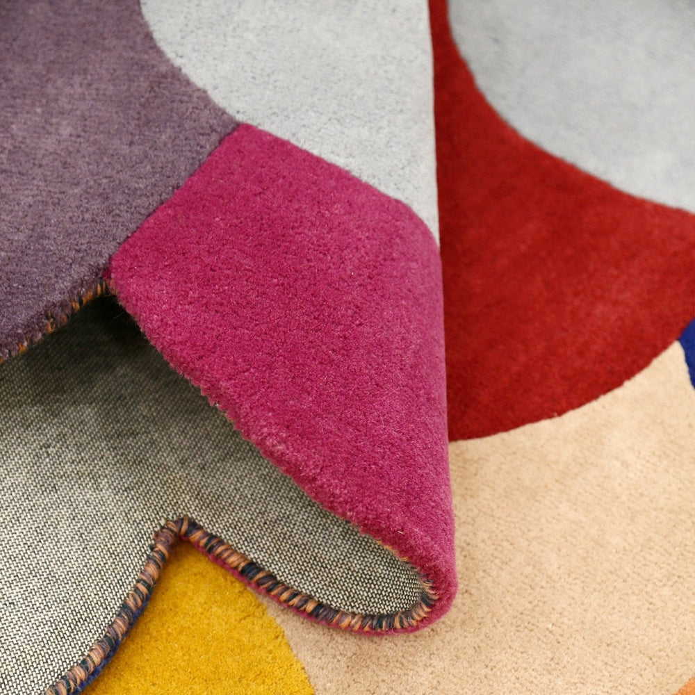 Bubbles Modern Style Multicolor Hand tufted Wool Area Rug