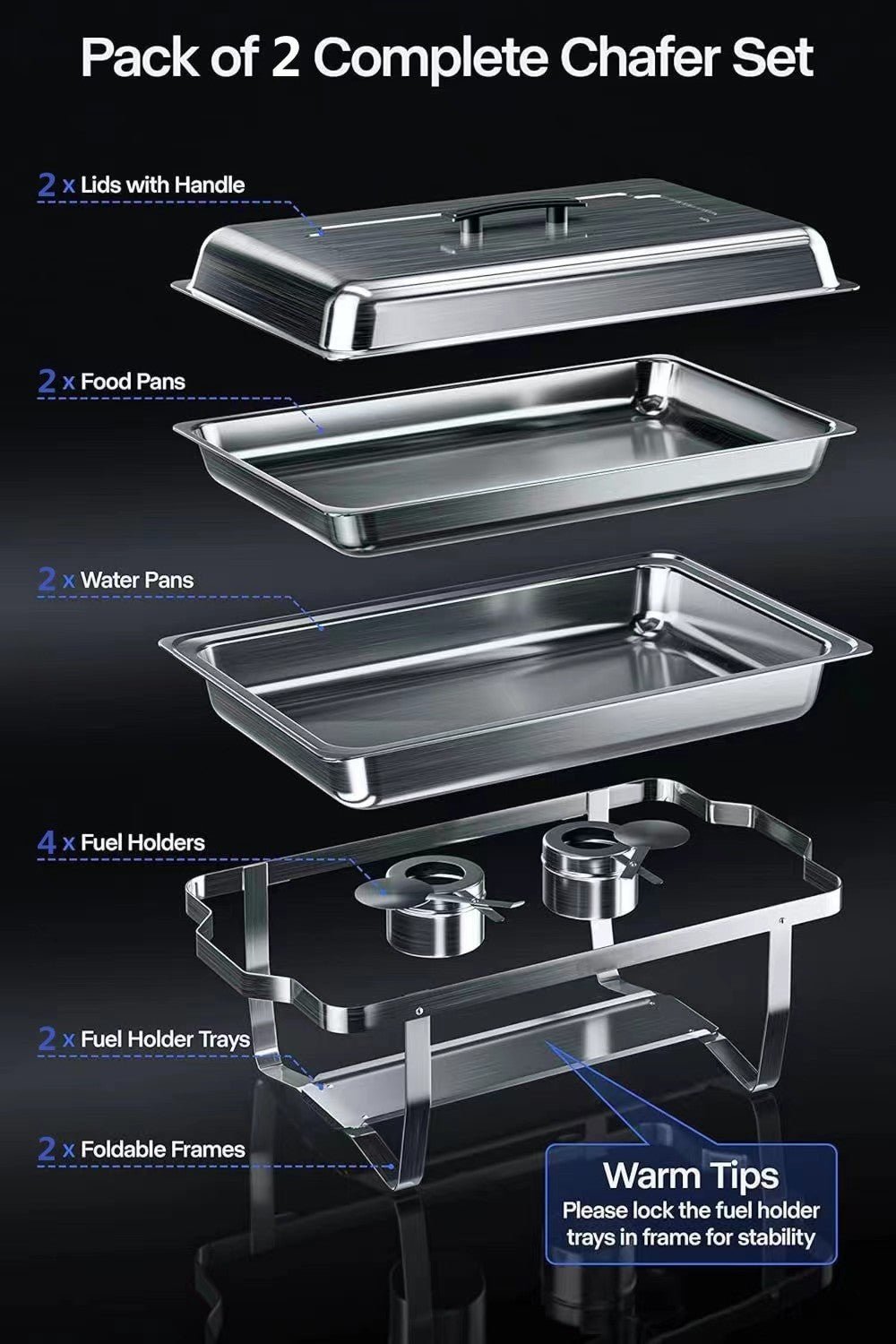 Buffet Catering Dish For Home and Outdoor 2 sets - Tuesday Morning - Serving Platters