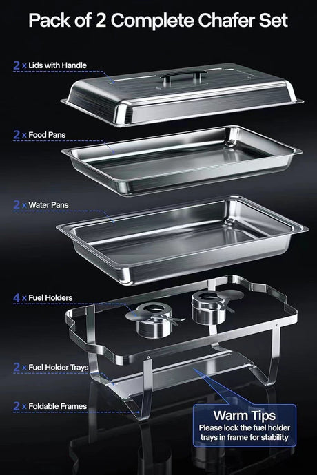Buffet Catering Dish For Home and Outdoor 2 sets - Tuesday Morning - Serving Platters