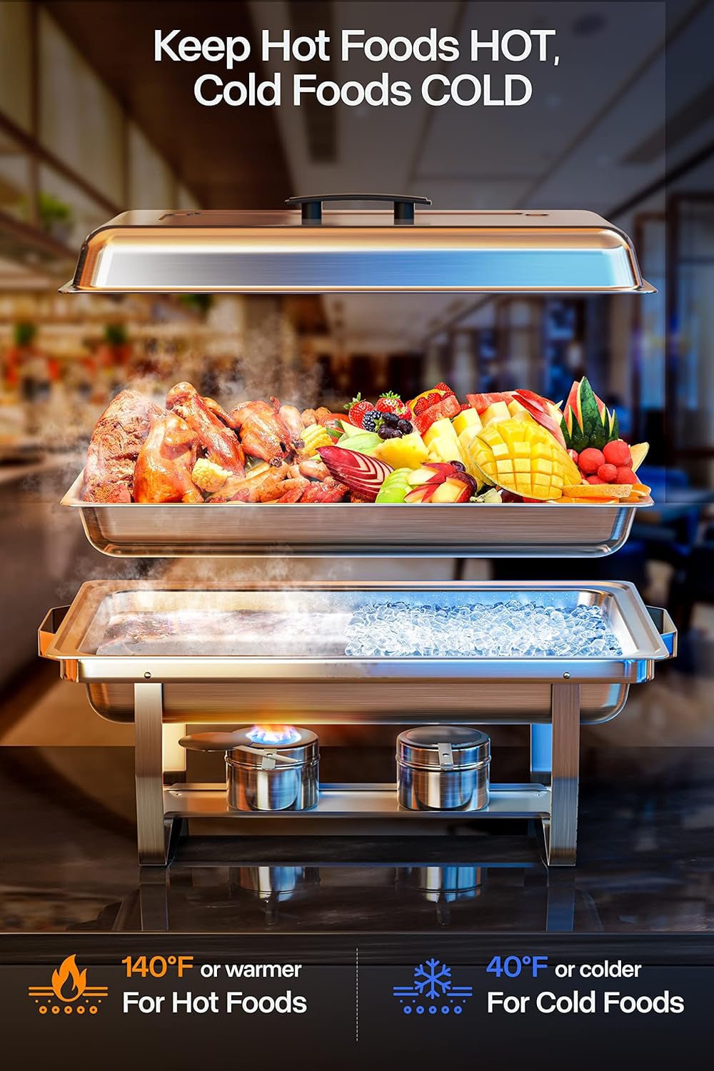 Buffet Catering Dish For Home and Outdoor 2 sets - Tuesday Morning - Serving Platters
