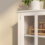 Buffet storage cabinet with double glass doors and unique bell handle - Tuesday Morning - Cabinets & Storage