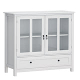 Buffet storage cabinet with double glass doors and unique bell handle - Tuesday Morning - Cabinets & Storage