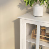 Buffet storage cabinet with double glass doors and unique bell handle - Tuesday Morning - Cabinets & Storage