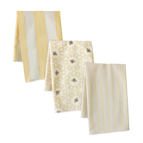 Bumble-Bee-Geometric-Tea-Towel-(Set-of-3)-Kitchen-Towels