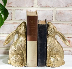 8.5" Gold Bunny Book Ends
