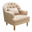 Button Tufted Accent Chair with Decorative Pillow - Accent Chairs