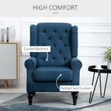 Button Tufted Upholstered Accent Chair with Wing Back and Rolled Arms - Accent Chairs