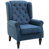 Button Tufted Upholstered Accent Chair with Wing Back and Rolled Arms - Accent Chairs